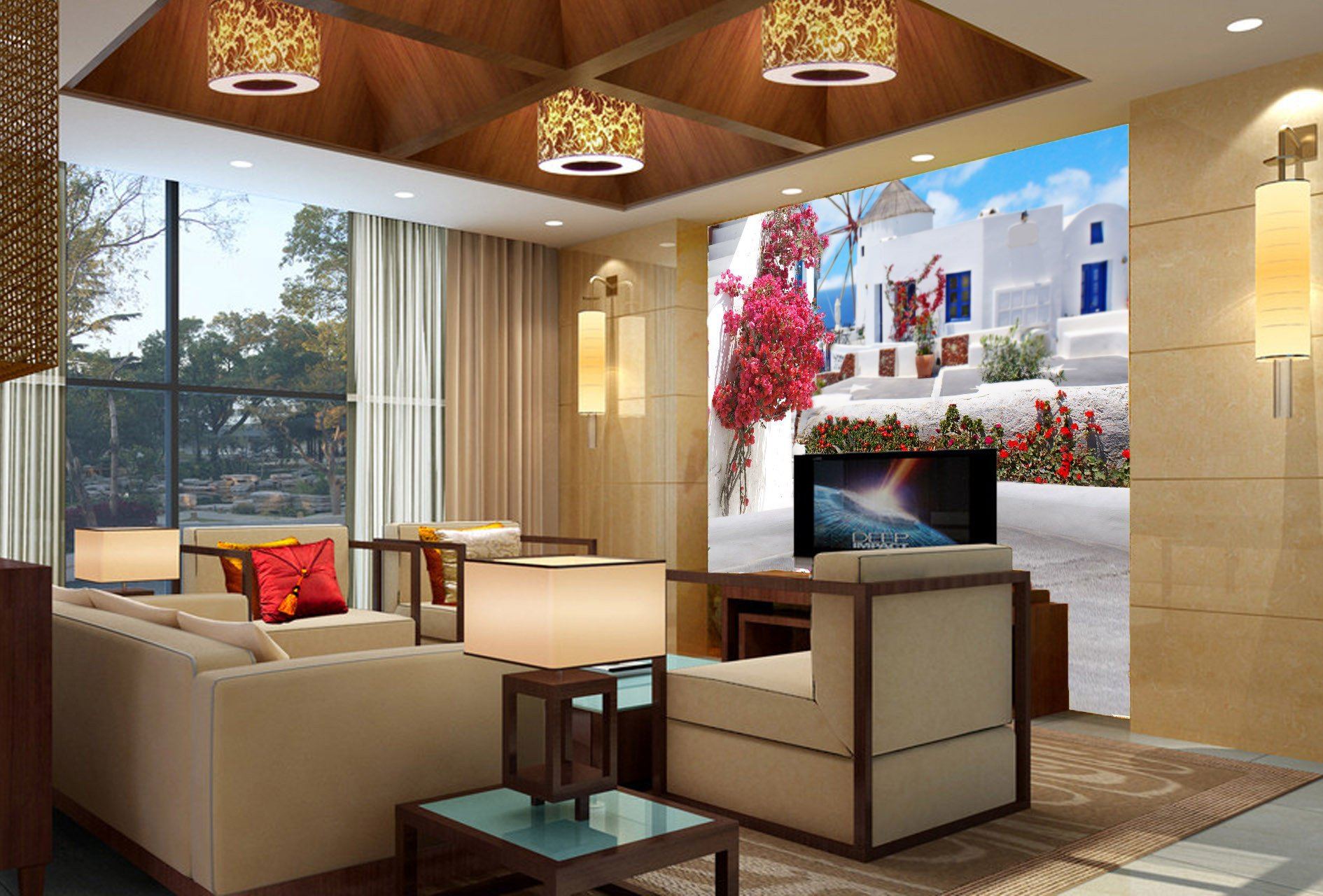 Town Blooming Flowers Wallpaper AJ Wallpaper