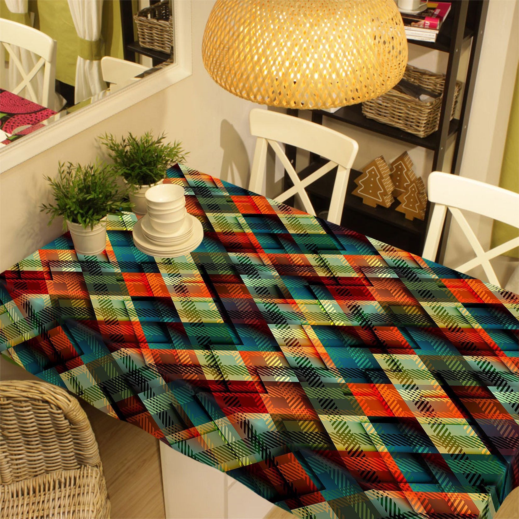 3D Oblique Grid 332 Tablecloths Wallpaper AJ Wallpaper