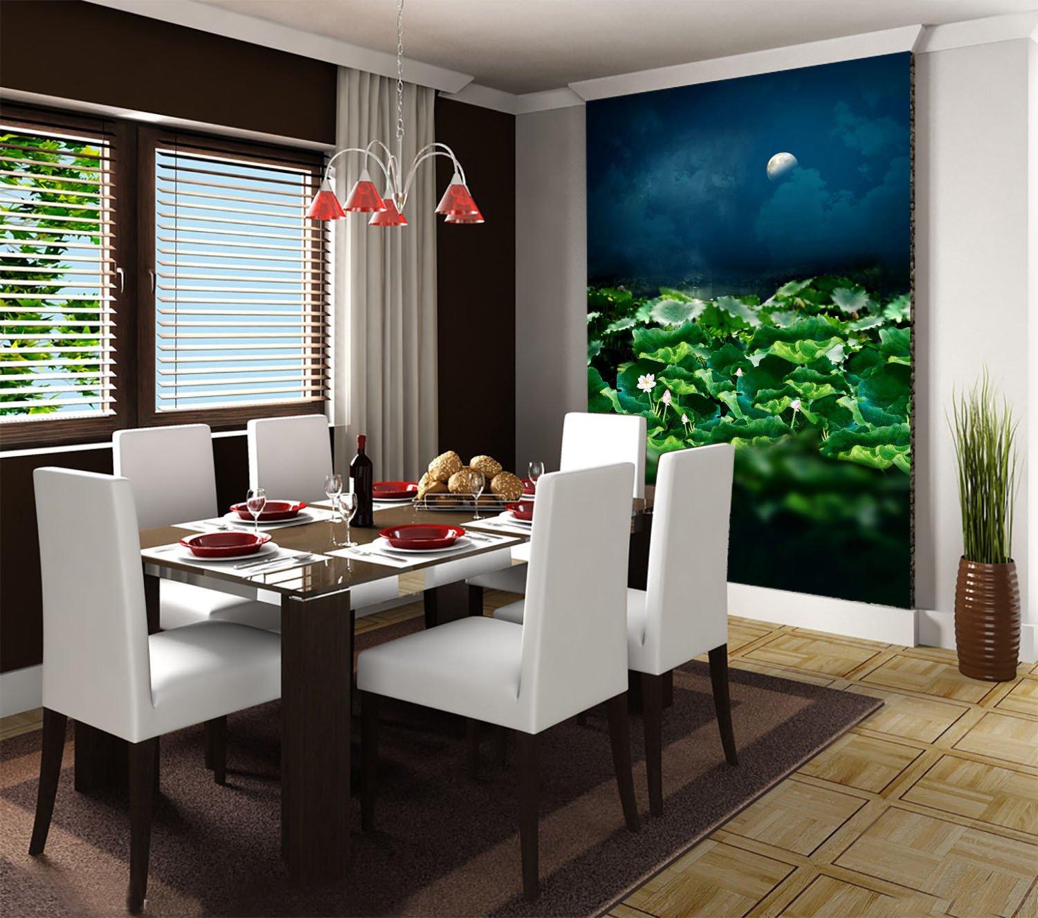 Moonlight Lotus Pond Wallpaper AJ Wallpaper