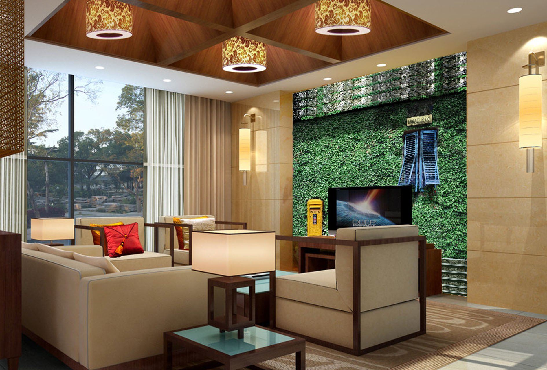 Green Plants Wall Wallpaper AJ Wallpaper