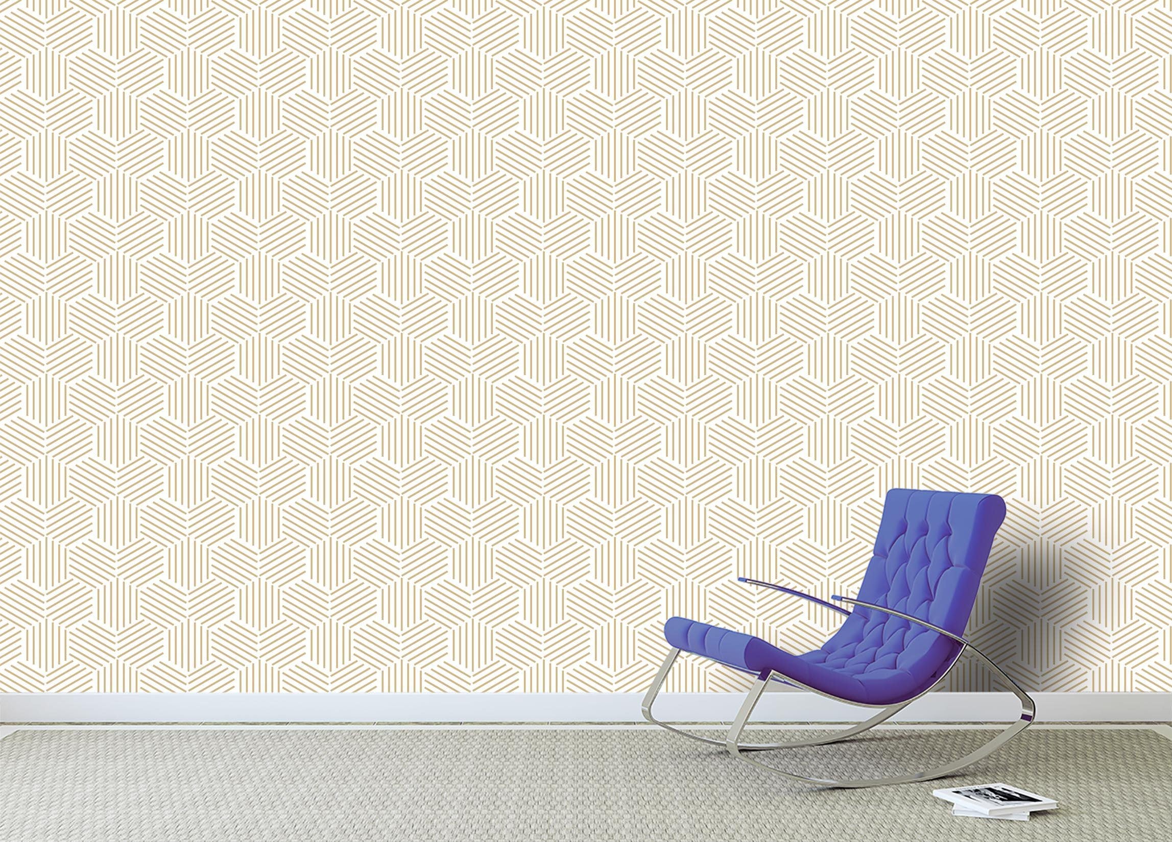 3D Hexagonal Line Pattern 034 Wallpaper AJ Wallpaper