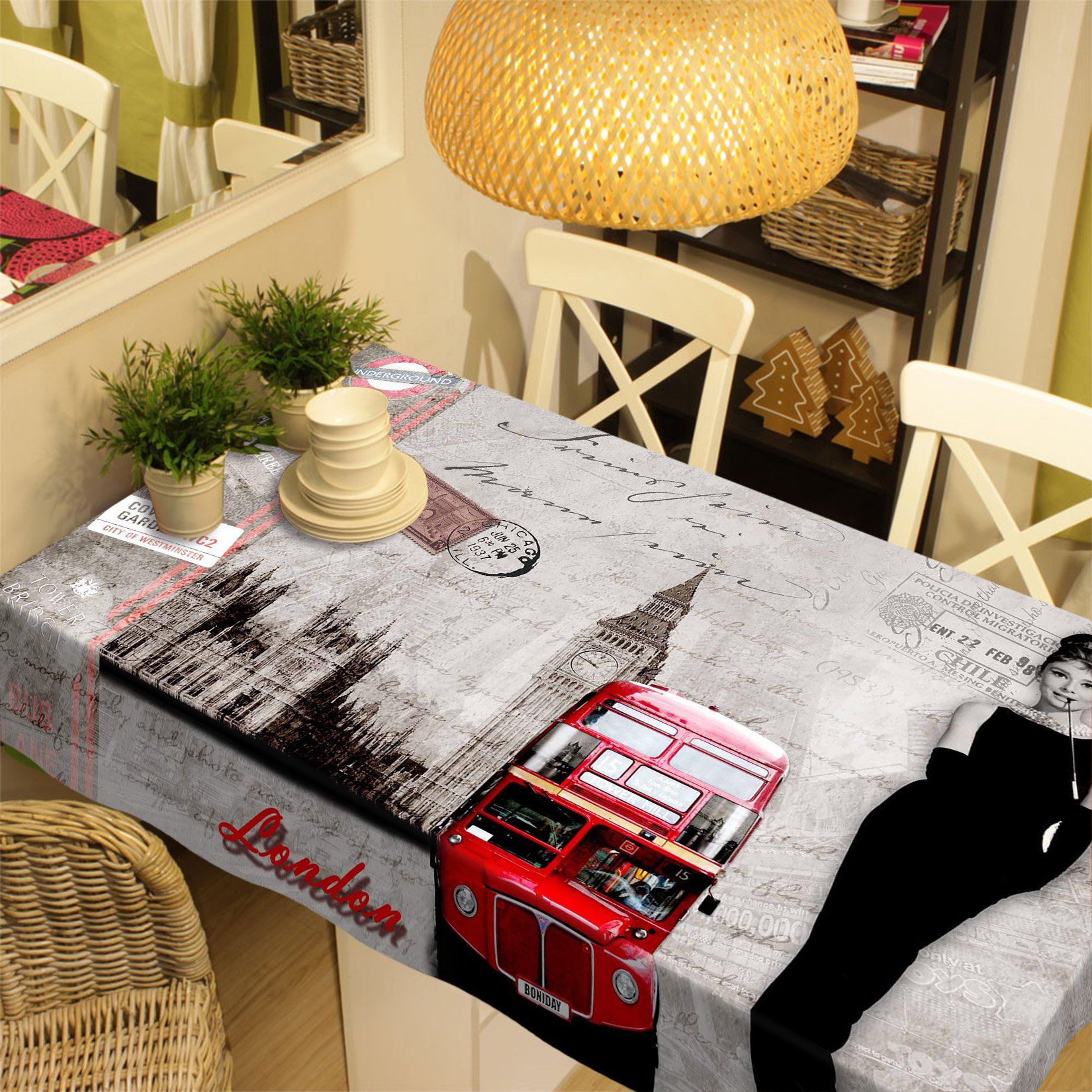3D Audrey Hepburn 2 Tablecloths Wallpaper AJ Wallpaper