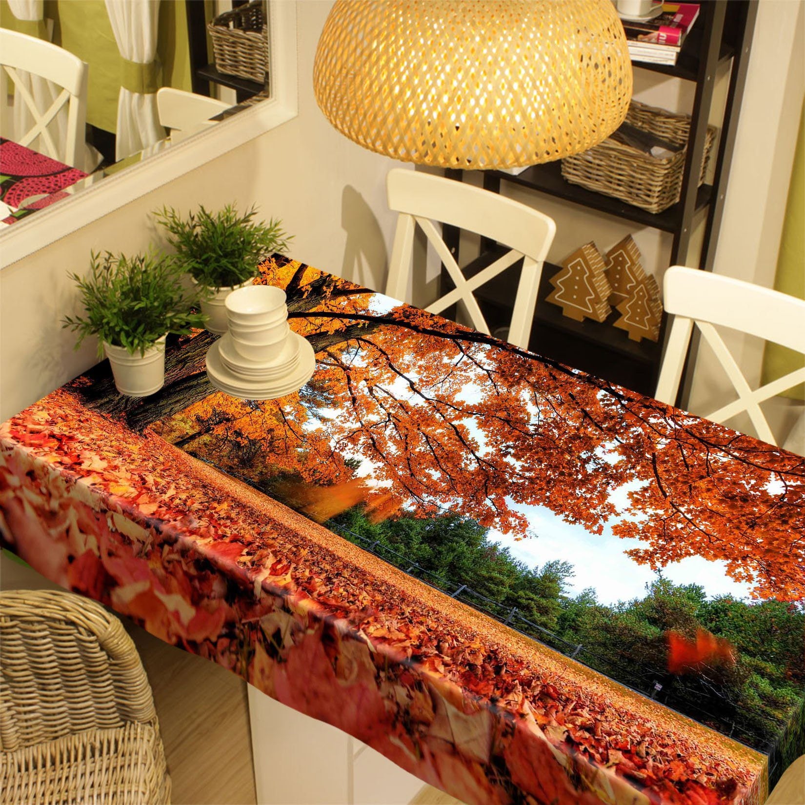 3D Trees Fallen Leaves 427 Tablecloths Wallpaper AJ Wallpaper