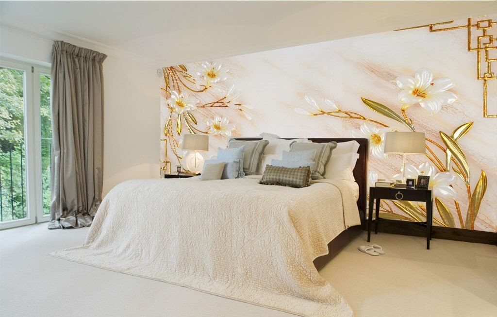 Delicate White Flowers Wallpaper AJ Wallpaper 2