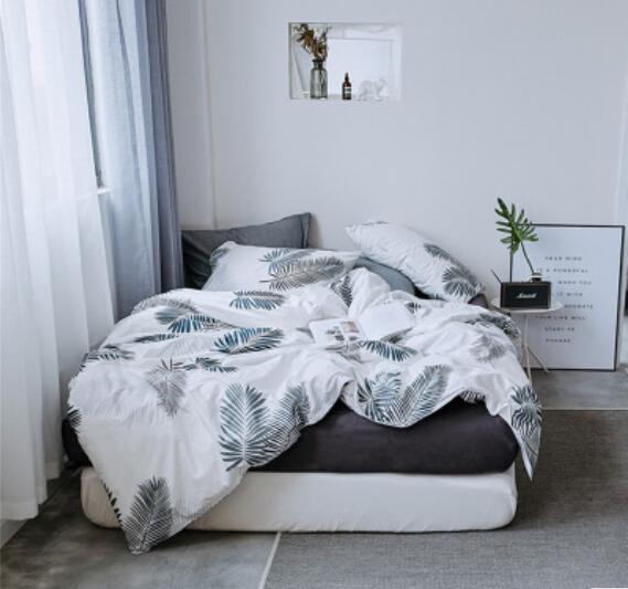 3D White Ash Leaves 16008 Bed Pillowcases Quilt