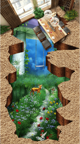3D Deer Floor Mural Wallpaper AJ Wallpaper 2
