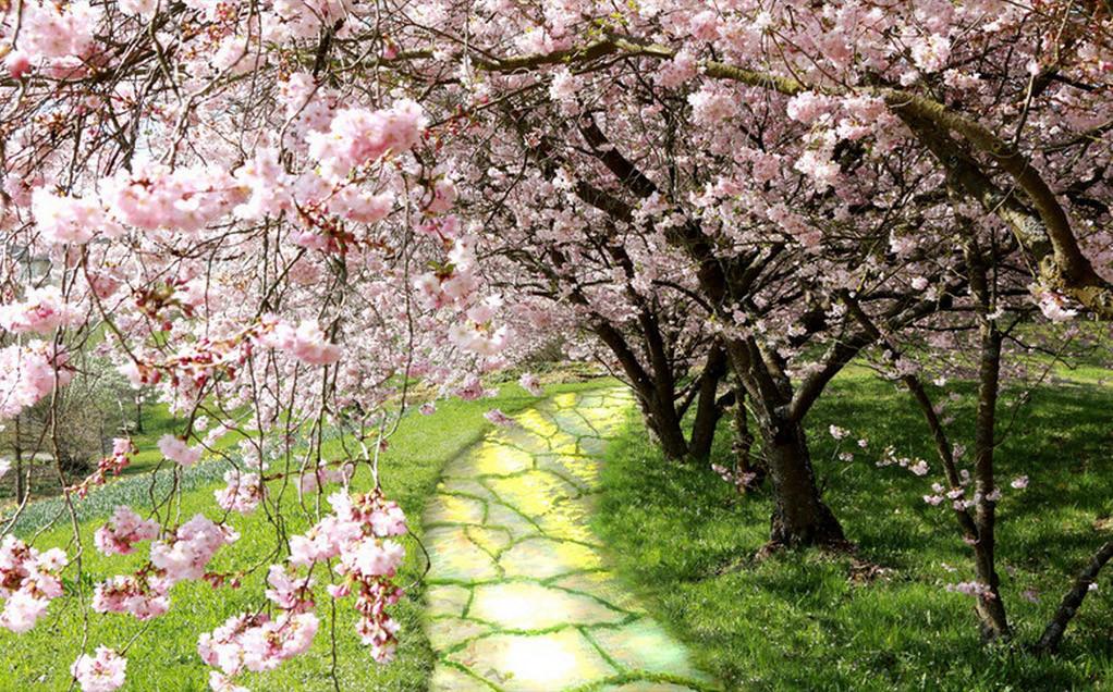 3D Spring Flowers Trees 309 Garage Door Mural Wallpaper AJ Wallpaper