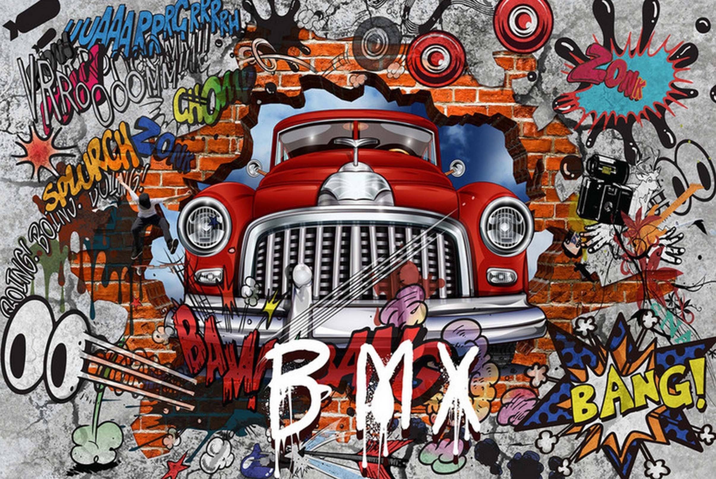 3D Graffiti Words Luxury Car 60 Garage Door Mural Wallpaper AJ Wallpaper