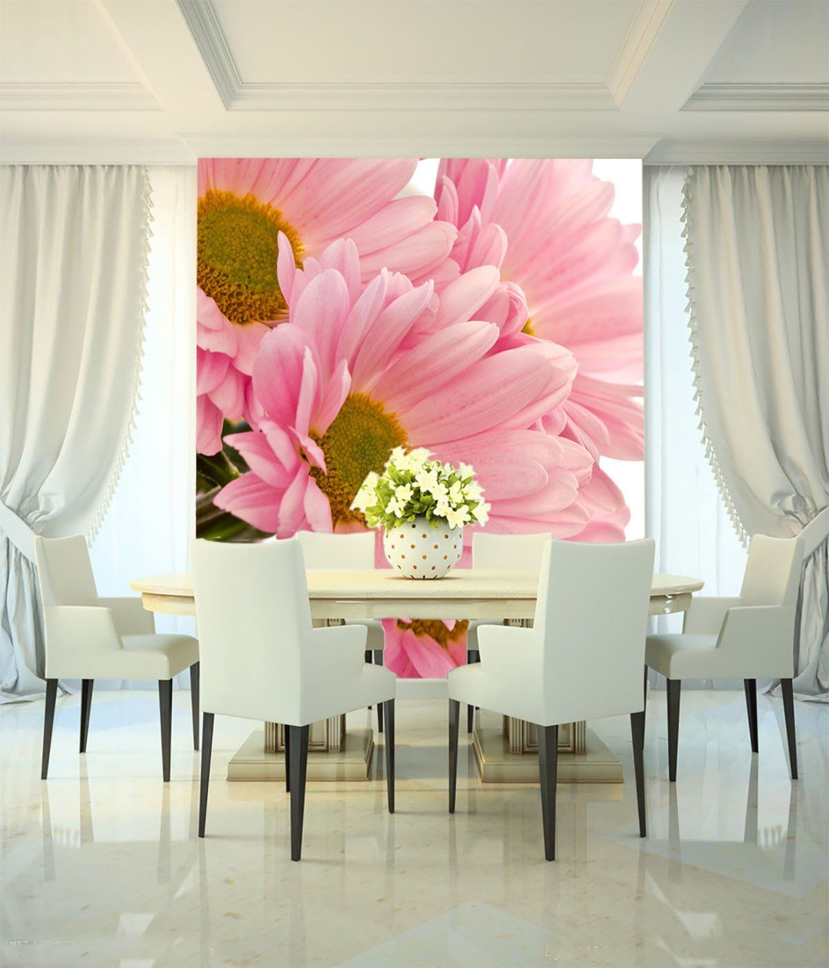 Pink Chrysanthemums Wallpaper AJ Wallpaper