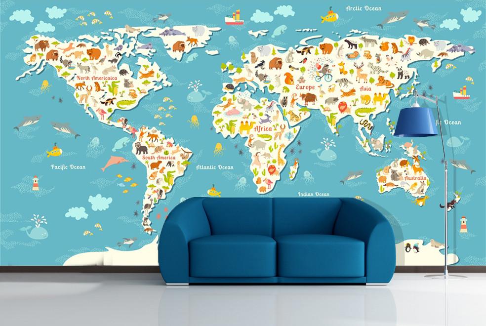 3D World Animal Map 754 Wallpaper AJ Wallpaper