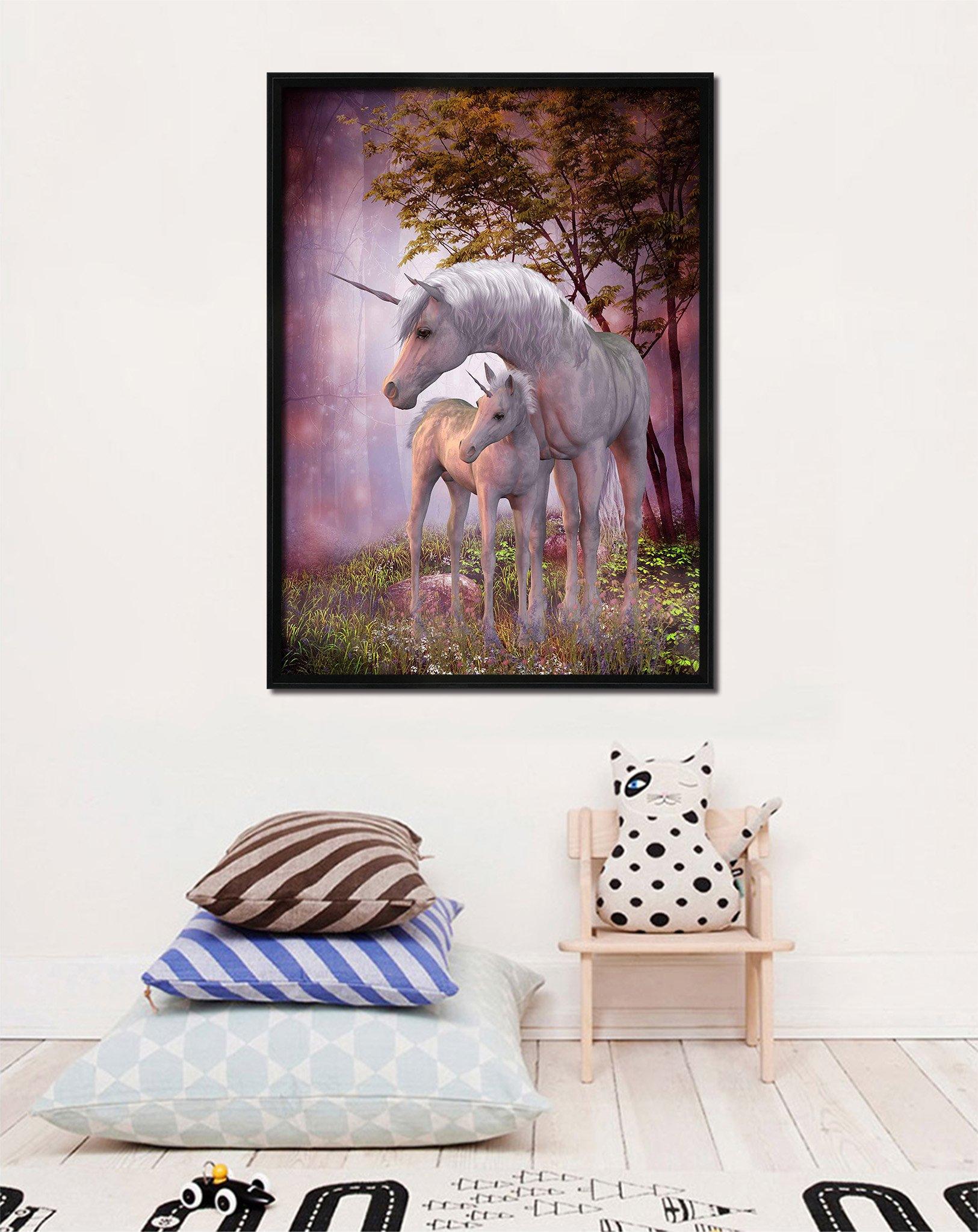 3D White Unicorn 067 Fake Framed Print Painting Wallpaper AJ Creativity Home