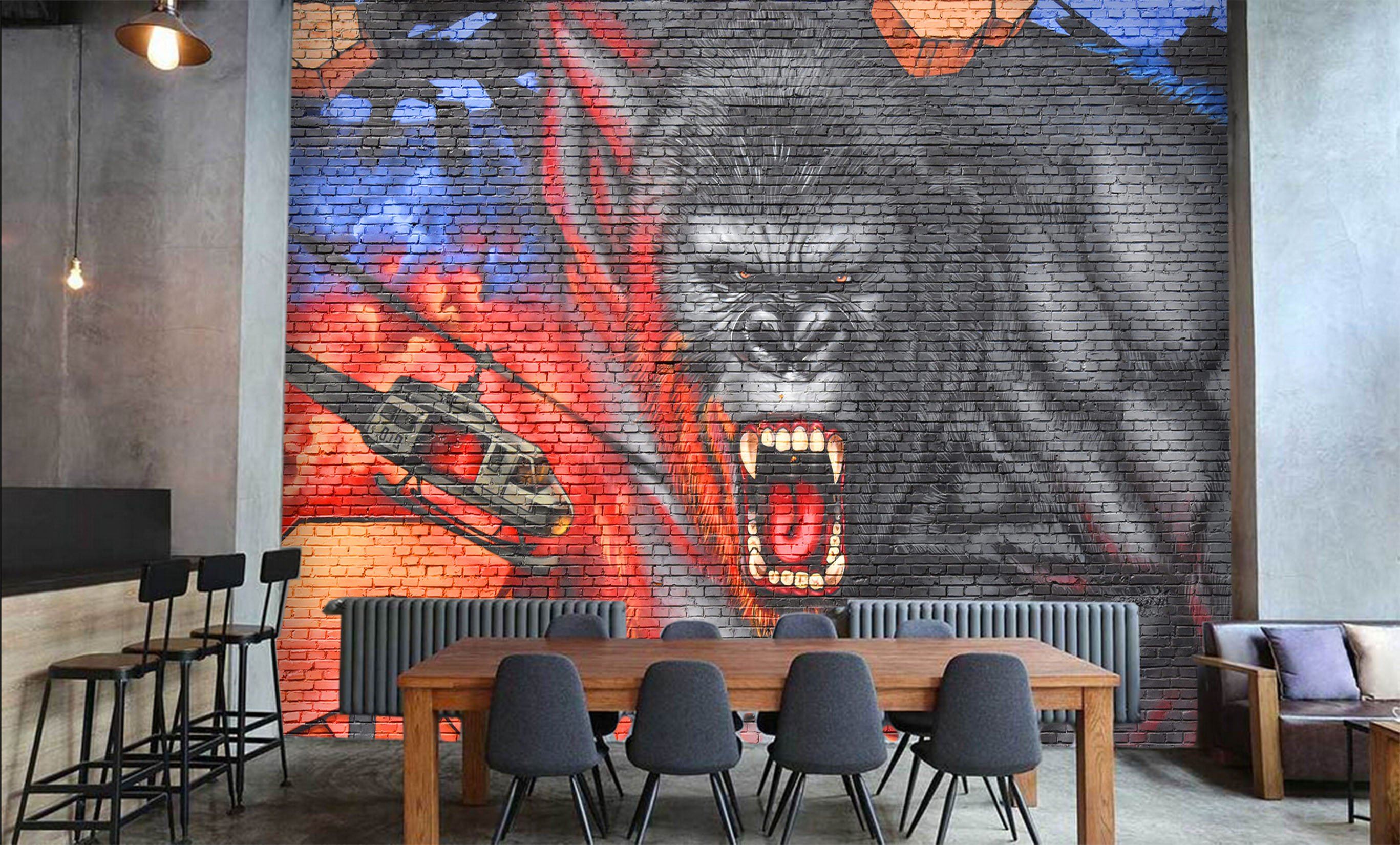 3D Fierce Black Orangutan 072 Wallpaper AJ Wallpaper