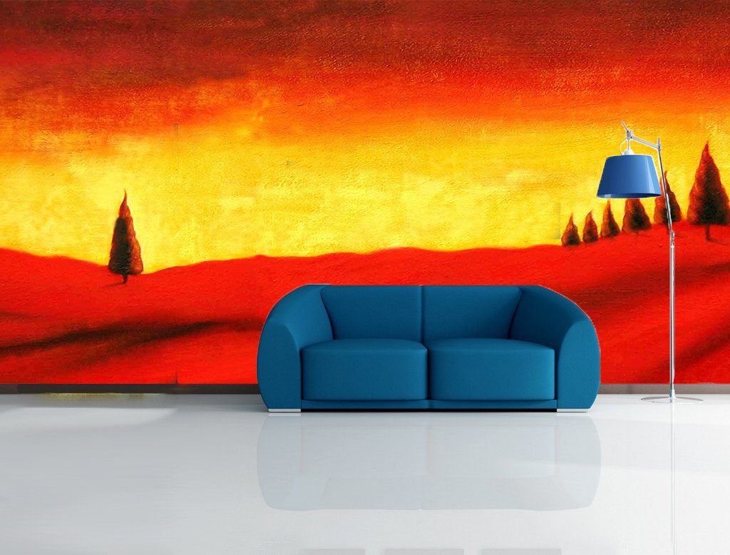 Bright Trees Painting Wallpaper AJ Wallpaper