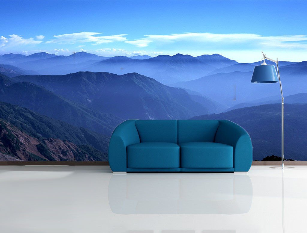 Blue Grand Mountains Wallpaper AJ Wallpaper