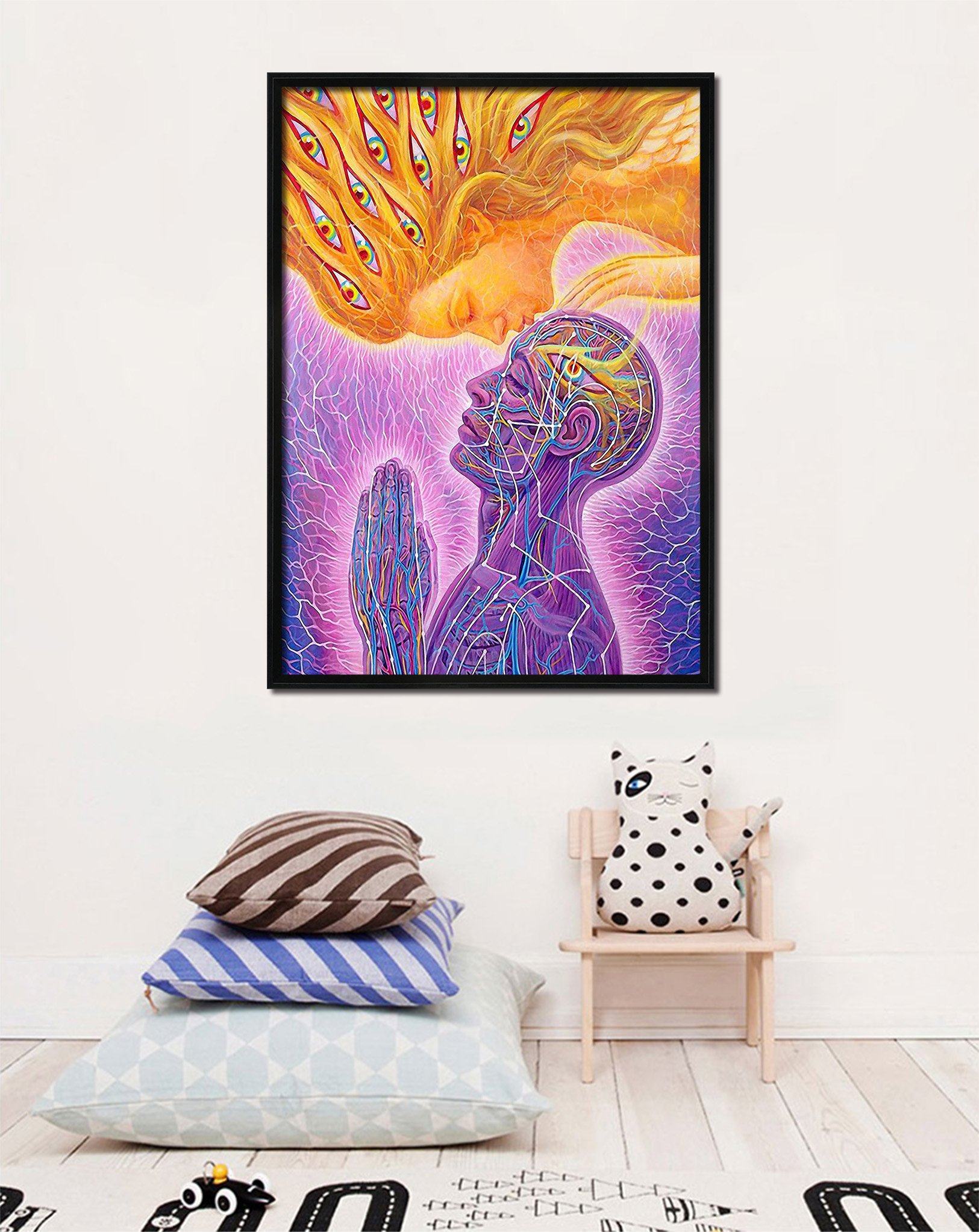 3D Kiss The Forehead 135 Fake Framed Print Painting Wallpaper AJ Creativity Home