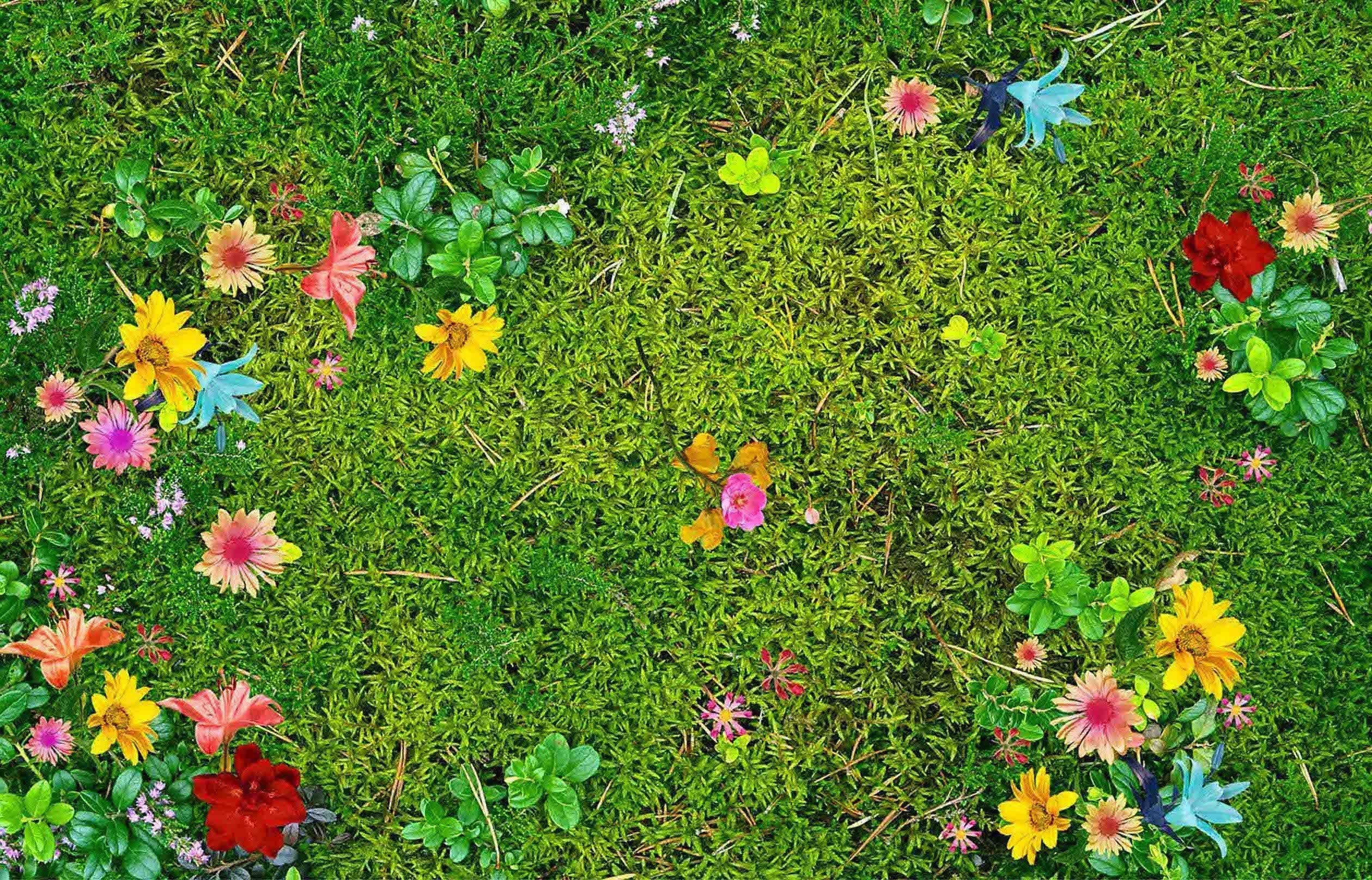 3D Meadow Flowers 159 Kitchen Mat Floor Mural Wallpaper AJ Wallpaper