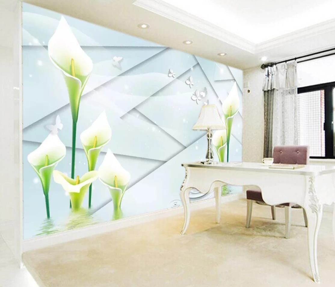 3D Lily River WC188 Wall Murals Wallpaper AJ Wallpaper 2