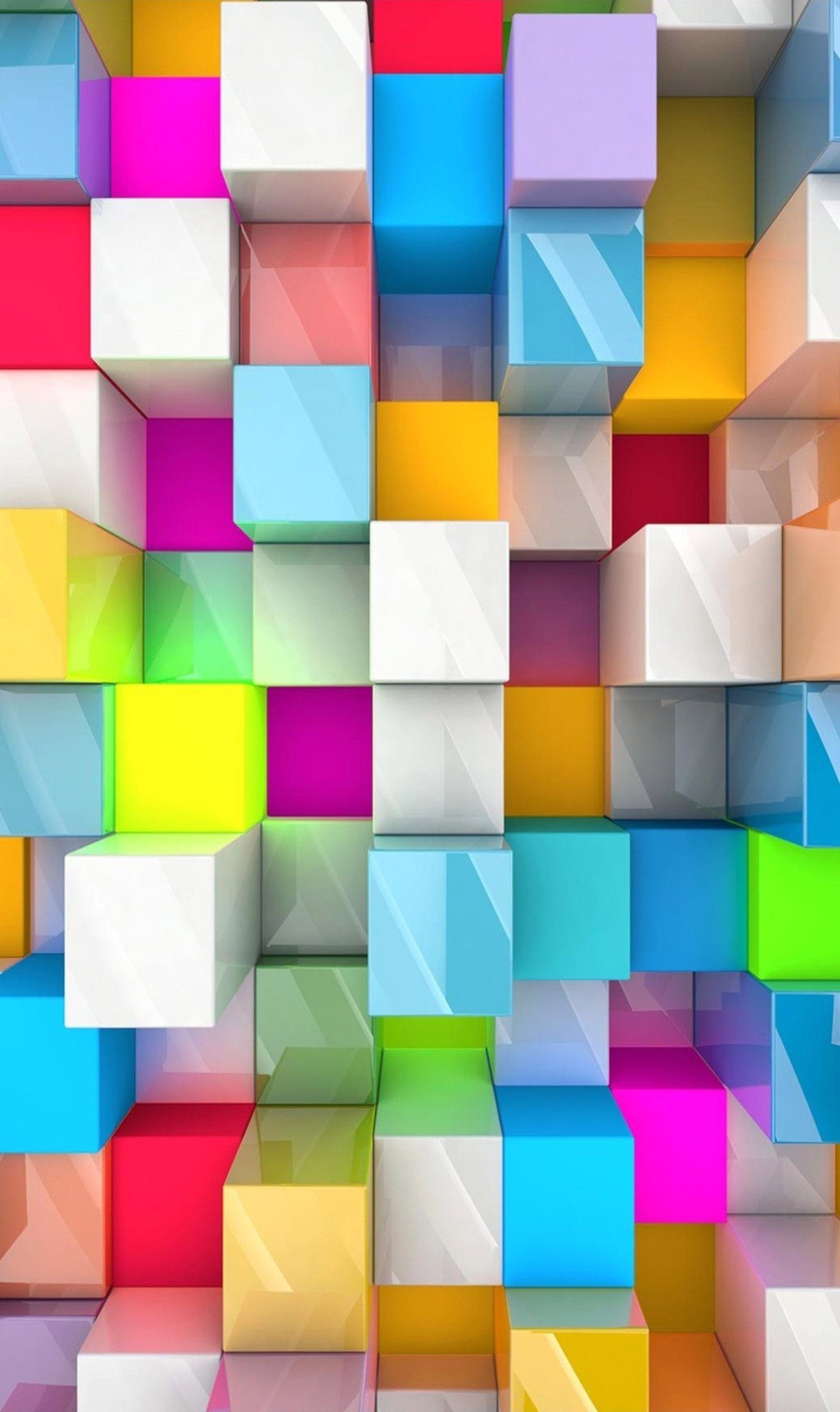 3D Colorful Cubes 67 Door Mural Wallpaper AJ Wallpaper