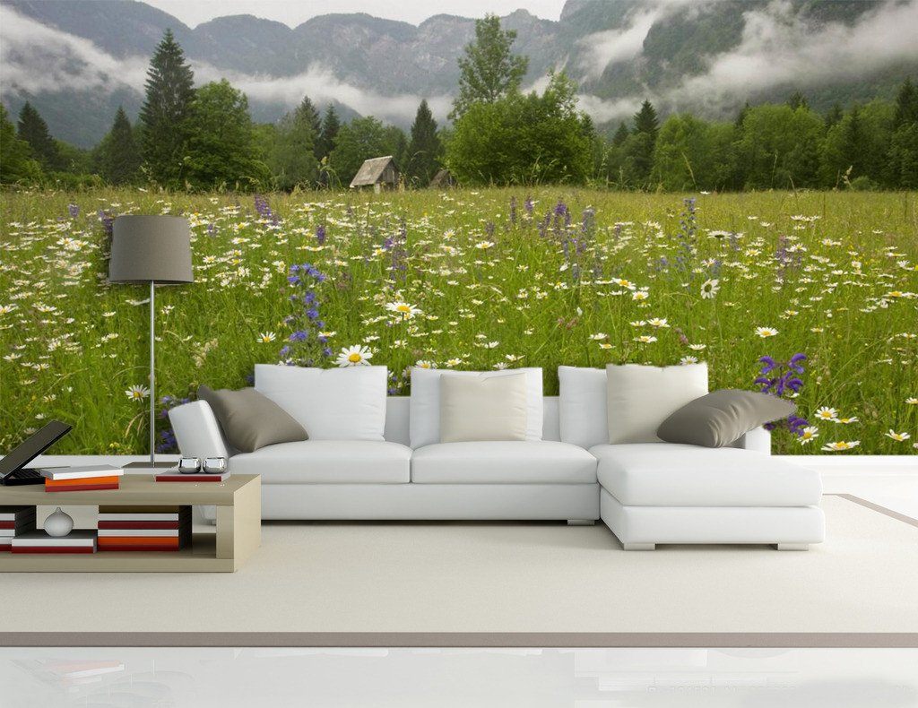 Lavender And Chrysanthemum In Field 8 Wallpaper AJ Wallpaper 1