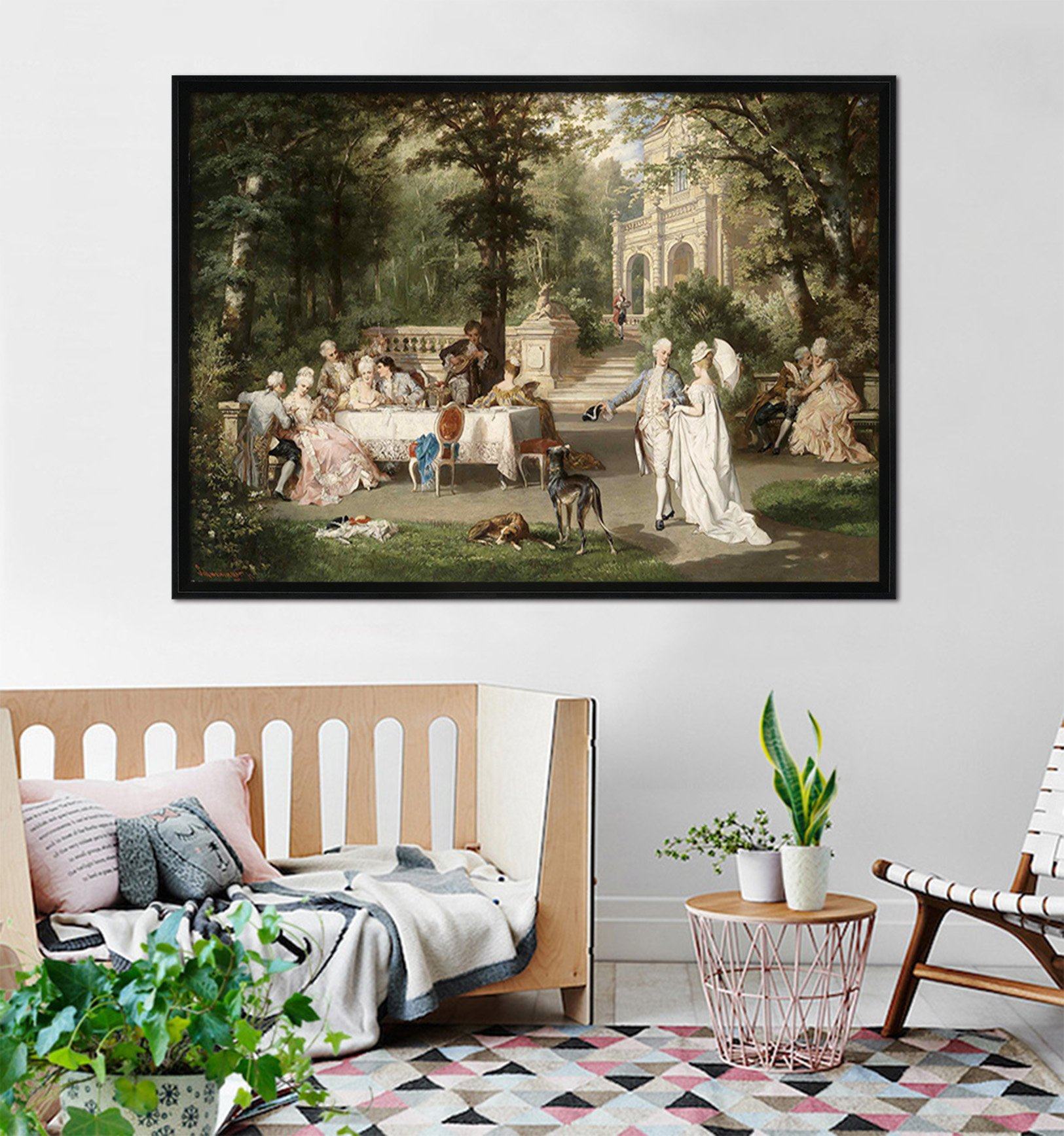 3D Relaxing Afternoon Tea 148 Fake Framed Print Painting Wallpaper AJ Creativity Home
