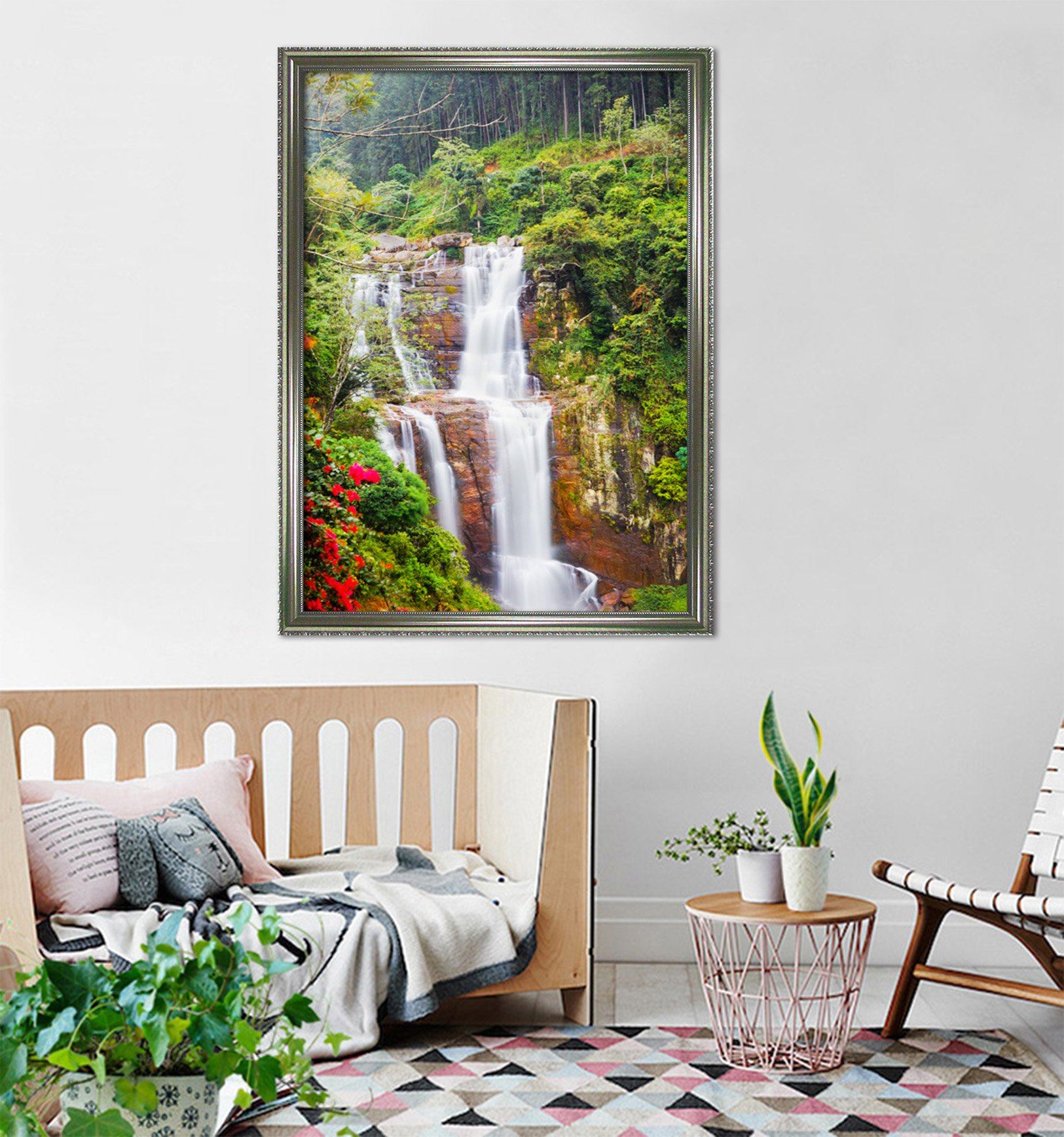 3D Forest Falls 120 Fake Framed Print Painting Wallpaper AJ Creativity Home