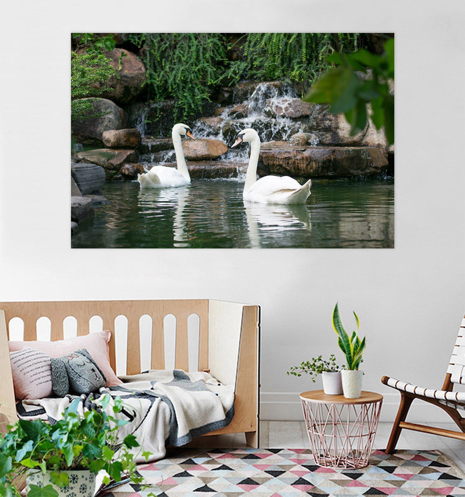 3D Swan Stone 122 Animal Wall Stickers Wallpaper AJ Wallpaper 2