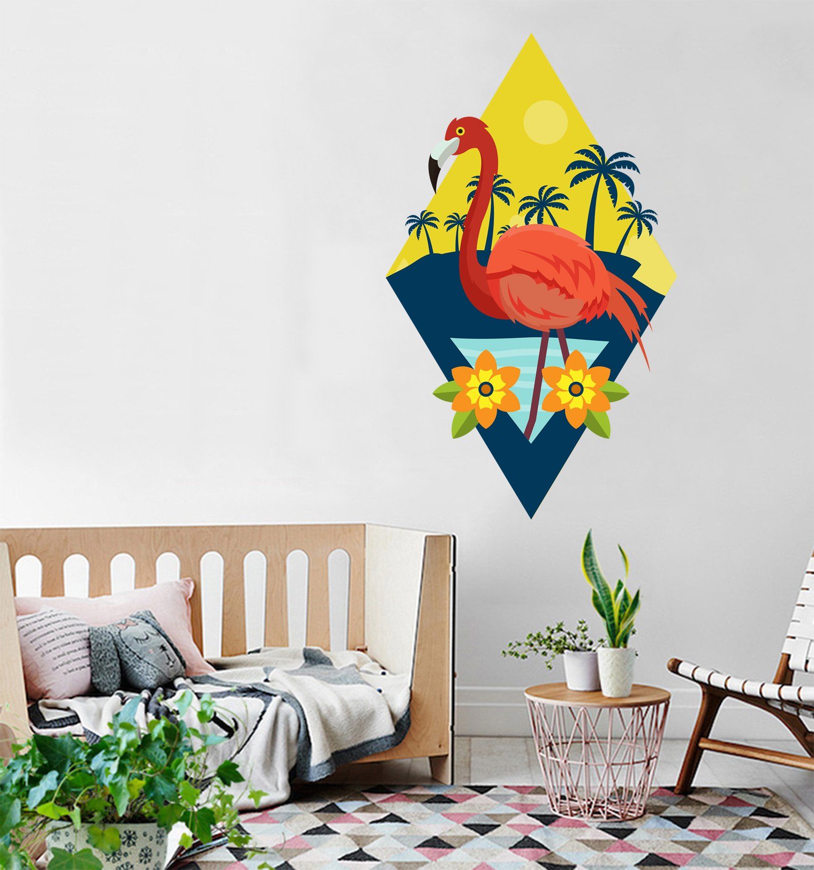 3D Flamingo Flower 119 Wall Stickers Wallpaper AJ Wallpaper