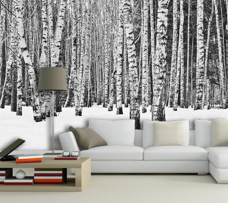 3D White Snow Trunk Forest 67 Wallpaper AJ Wallpaper