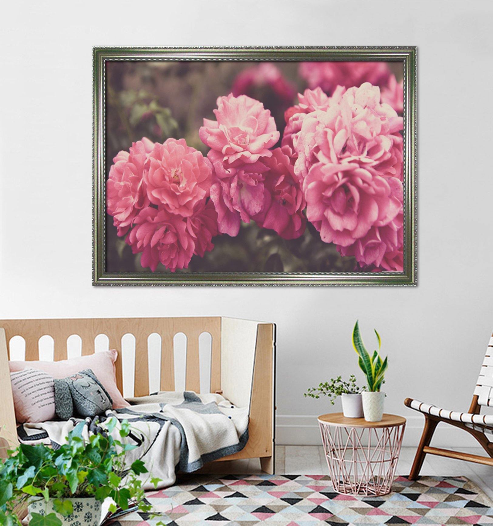 3D Pink Flower 030 Fake Framed Print Painting Wallpaper AJ Creativity Home