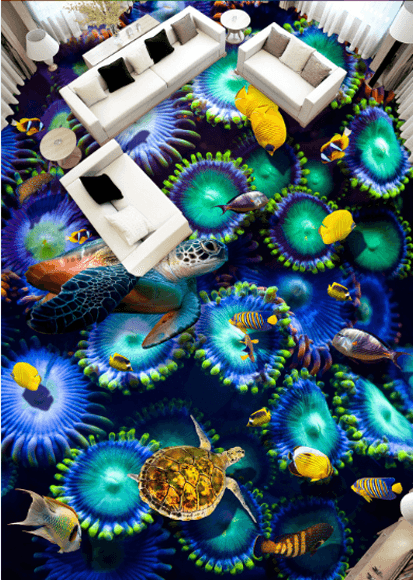 3D Sea Creatures Floor Mural Wallpaper AJ Wallpaper 2