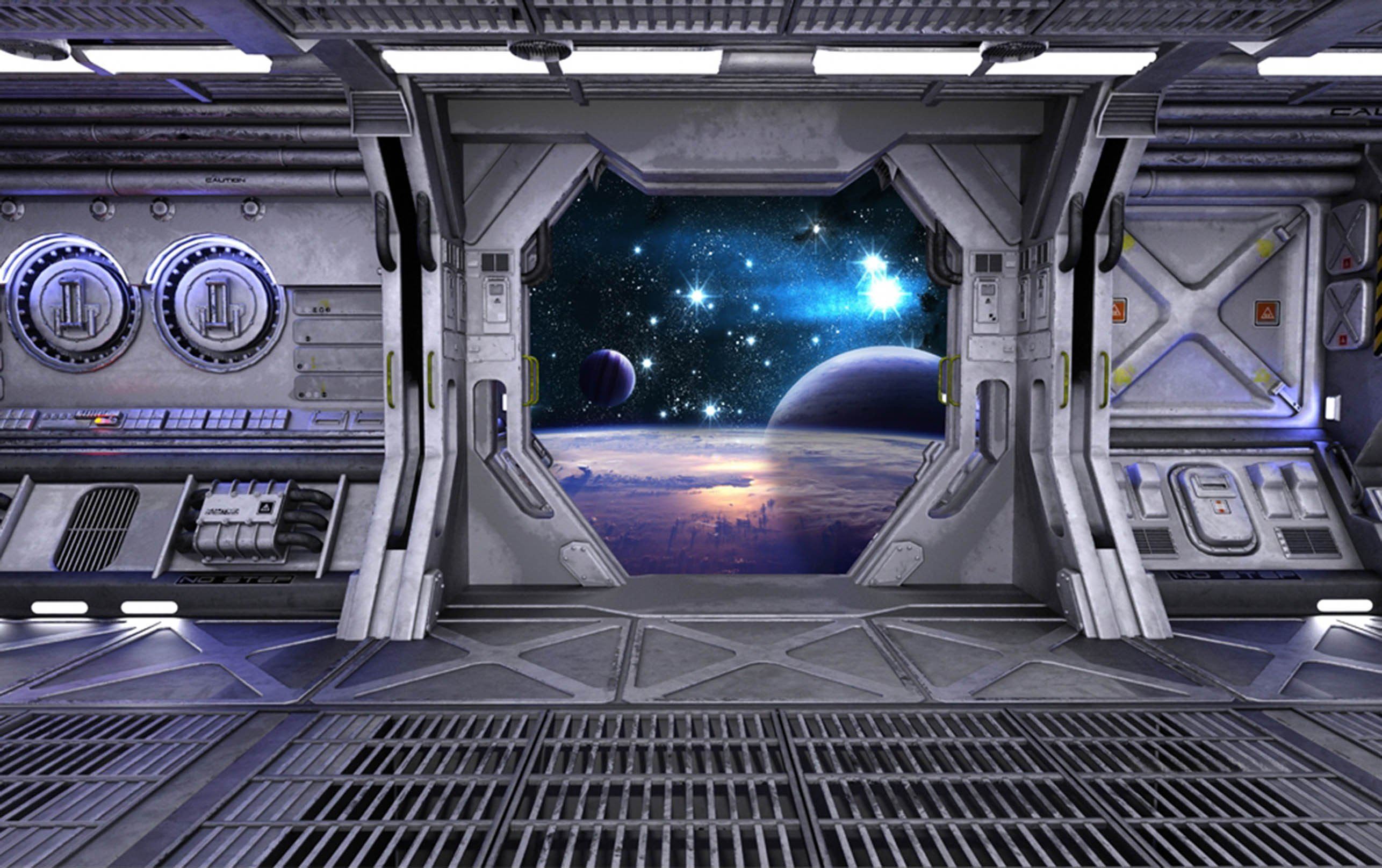 3D Spacecraft Space Scenery 473 Garage Door Mural Wallpaper AJ Wallpaper