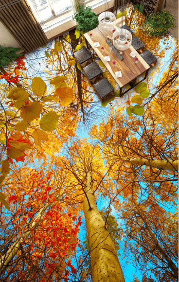 3D Orange Trees Floor Mural Wallpaper AJ Wallpaper 2