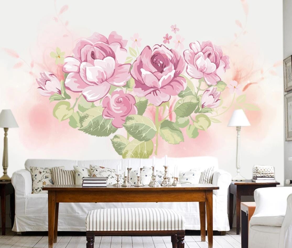 3D Red Peony WC507 Wall Murals Wallpaper AJ Wallpaper 2