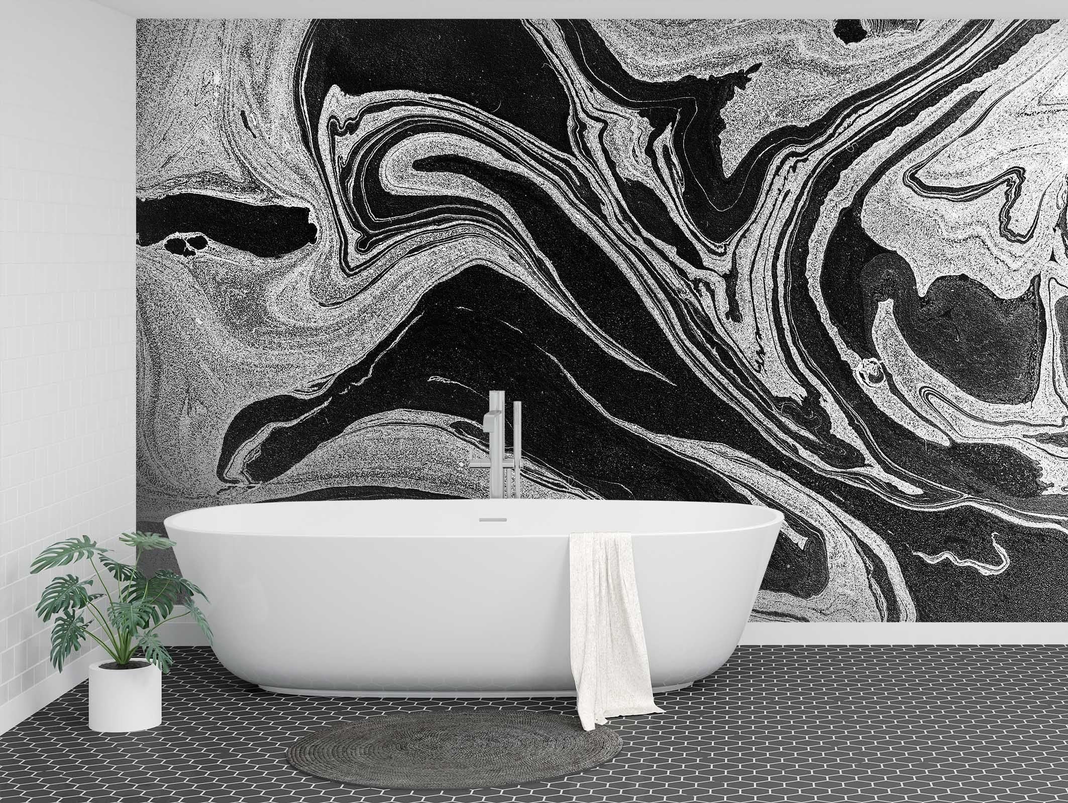 3D Mixed Ink 085 Marble Tile Texture Wallpaper AJ Wallpaper 2