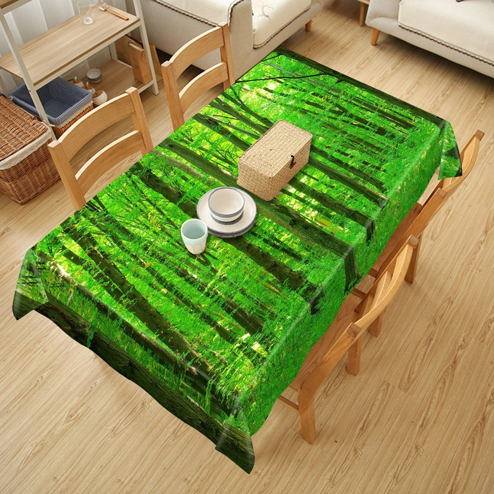 3D Fresh Green Forest 602 Tablecloths Wallpaper AJ Wallpaper