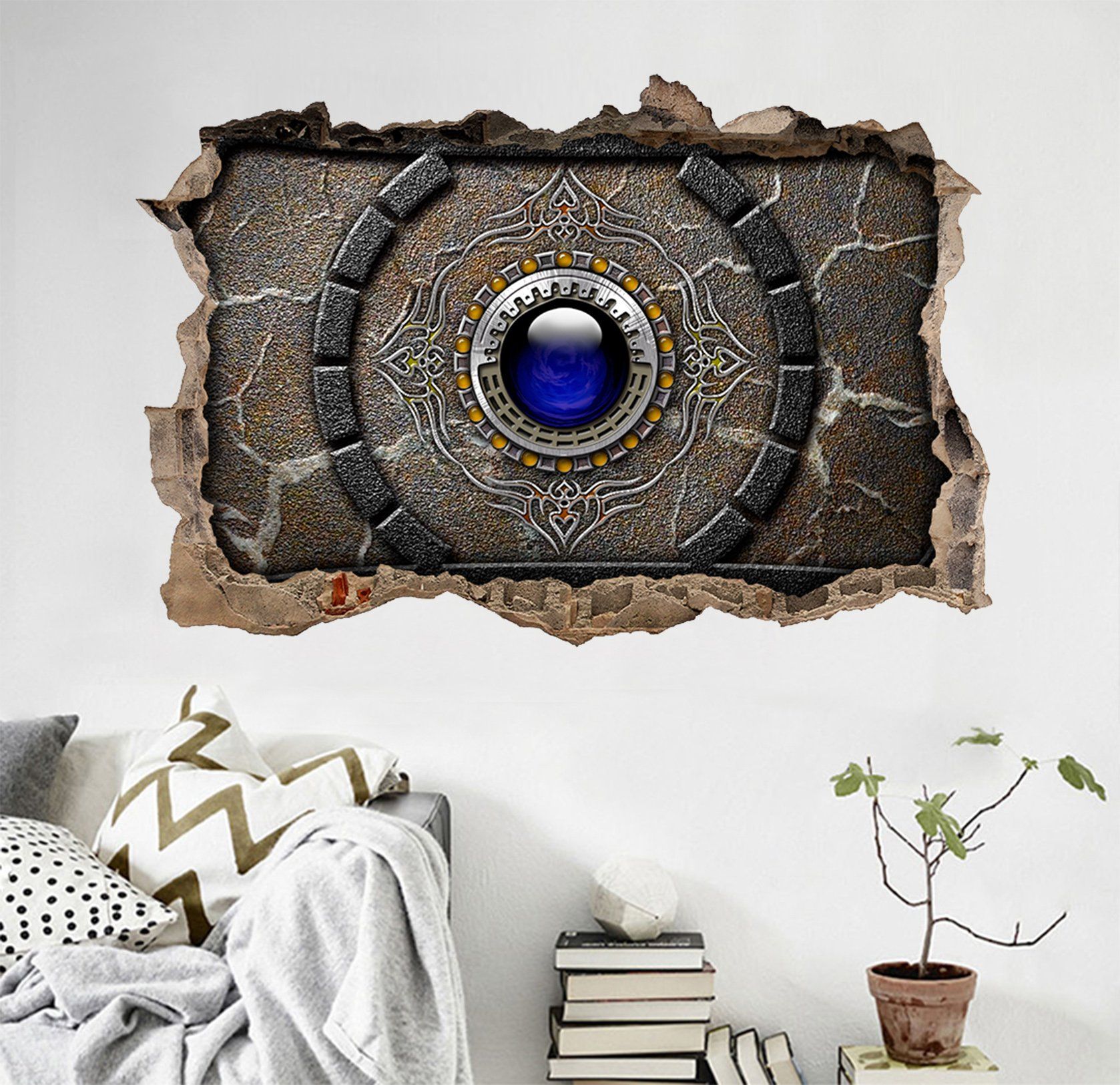 3D Gem 111 Broken Wall Murals Wallpaper AJ Wallpaper