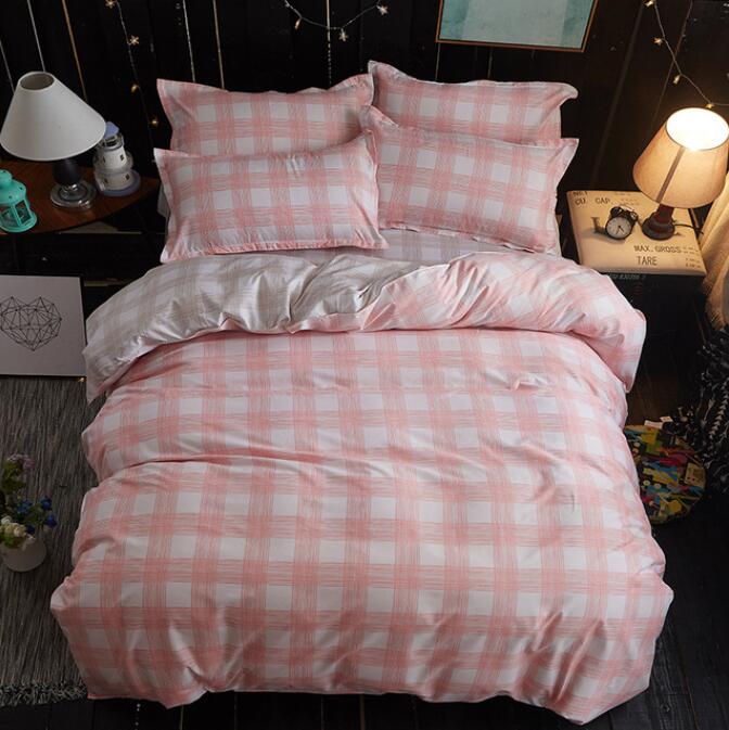 3D Light Pink Plaid 12172 Bed Pillowcases Quilt