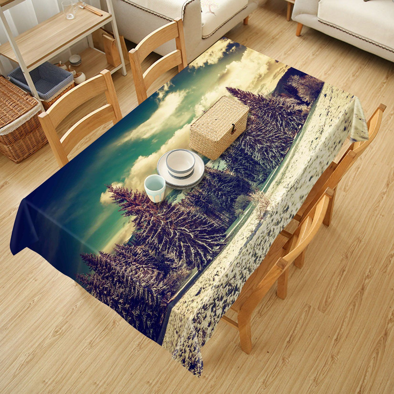 3D Snow Forest 568 Tablecloths Wallpaper AJ Wallpaper