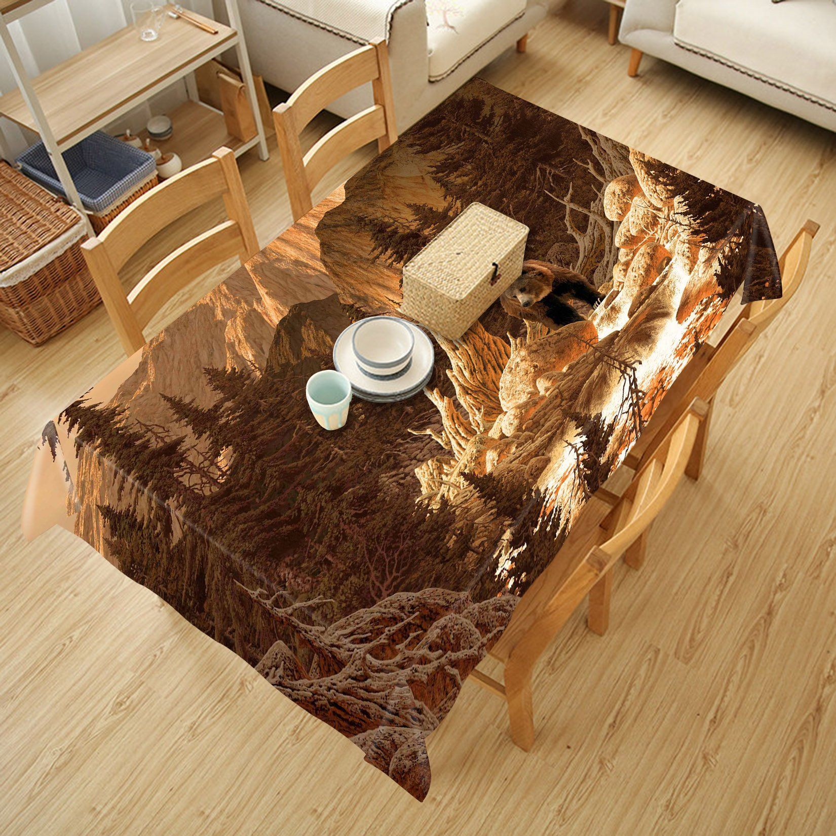 3D Mountain Bear 854 Tablecloths Wallpaper AJ Wallpaper