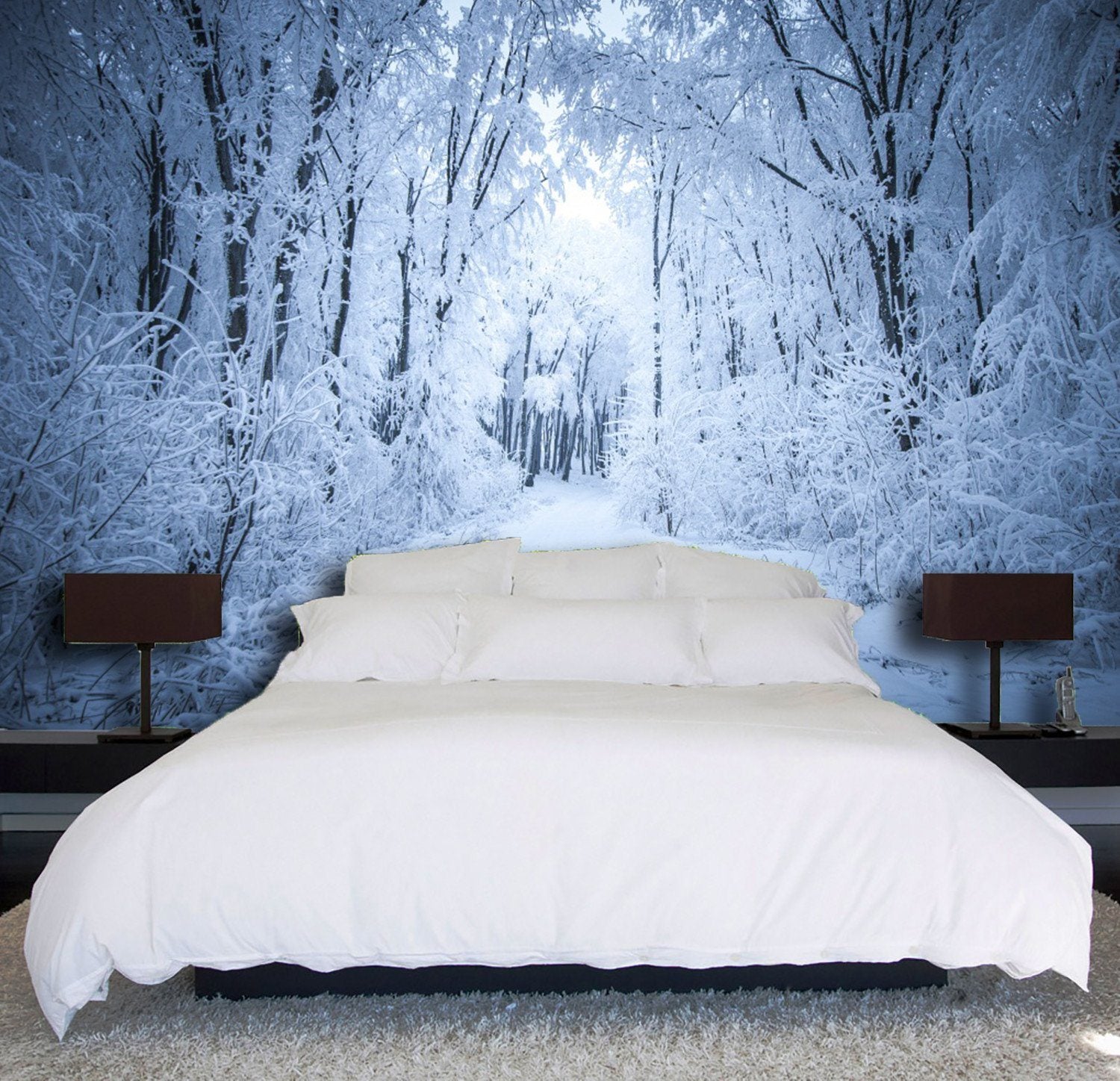 3D White Snow Forest Path 55 Wallpaper AJ Wallpaper