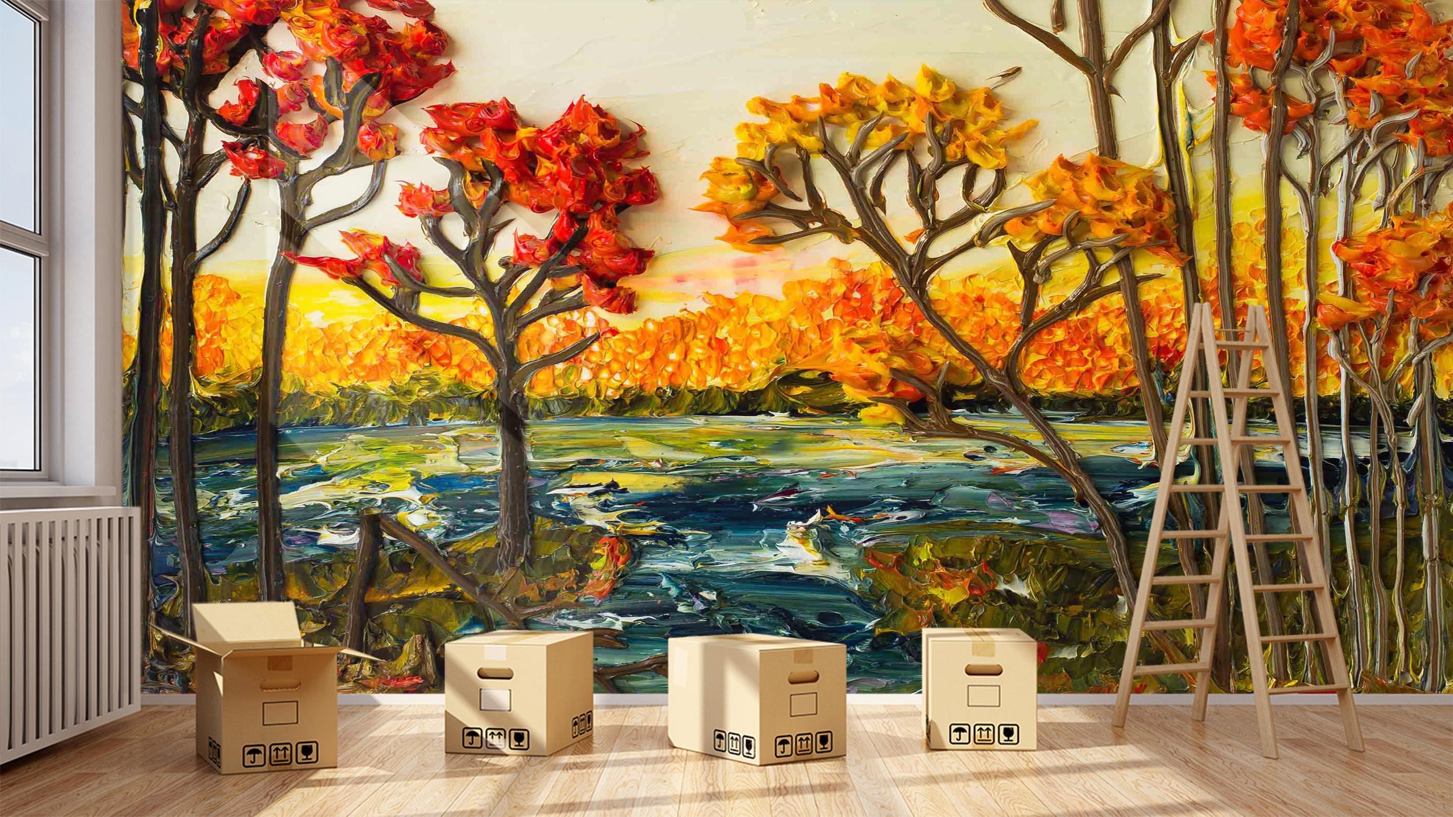 3D Flaming Tree Abstract 741 Wallpaper AJ Wallpaper