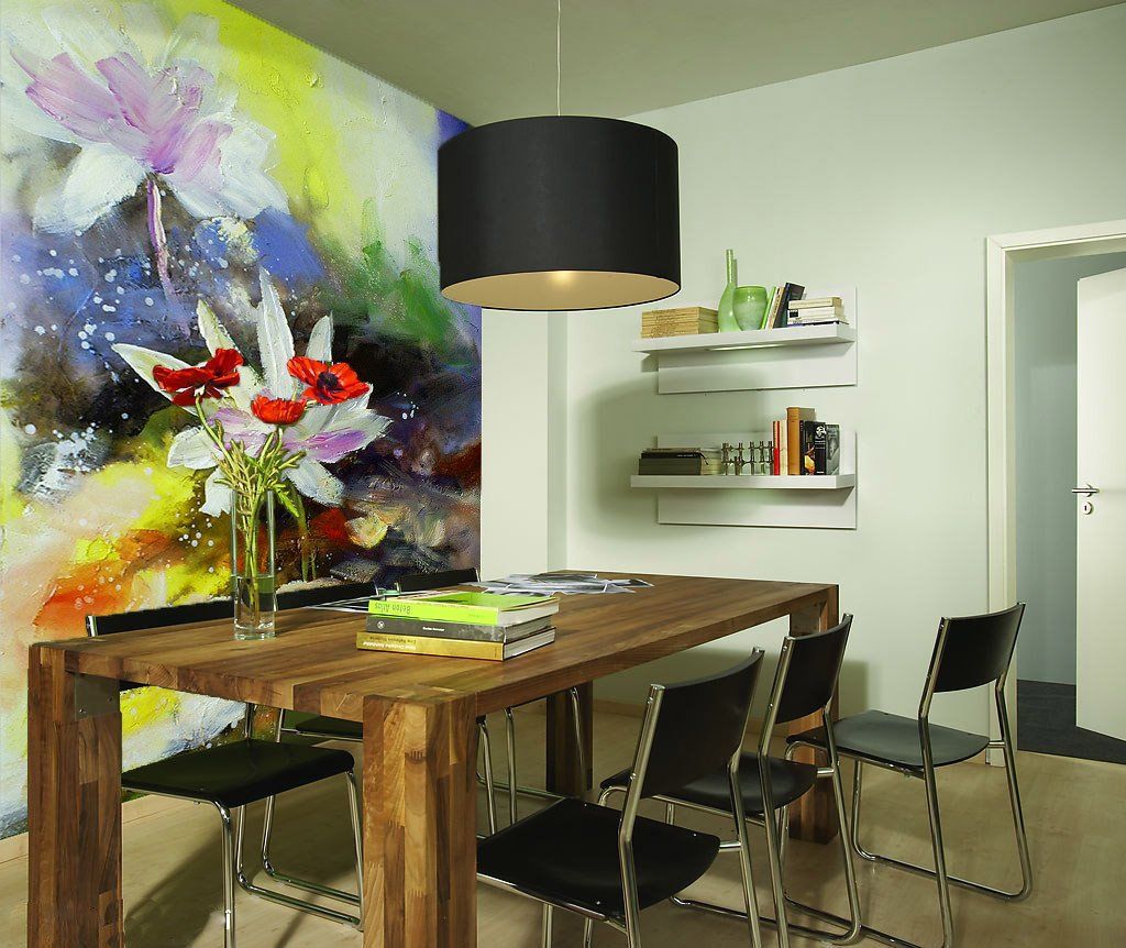 Lotus Oil Painting Wallpaper AJ Wallpaper