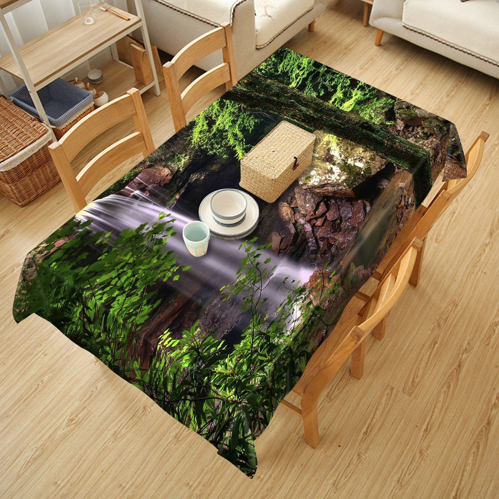 3D Waterfall 34 Tablecloths Wallpaper AJ Wallpaper