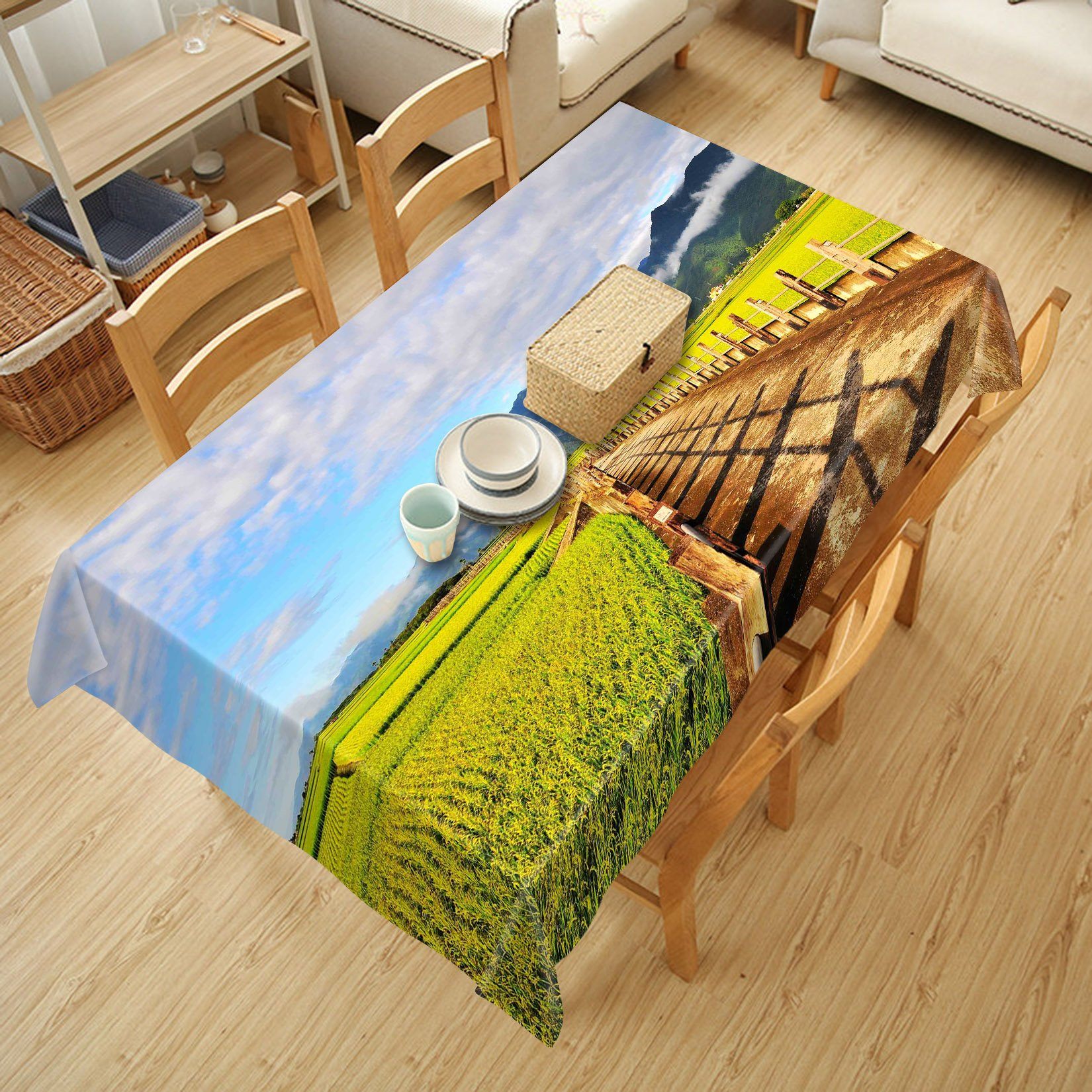3D Farmland Scenery 402 Tablecloths Wallpaper AJ Wallpaper
