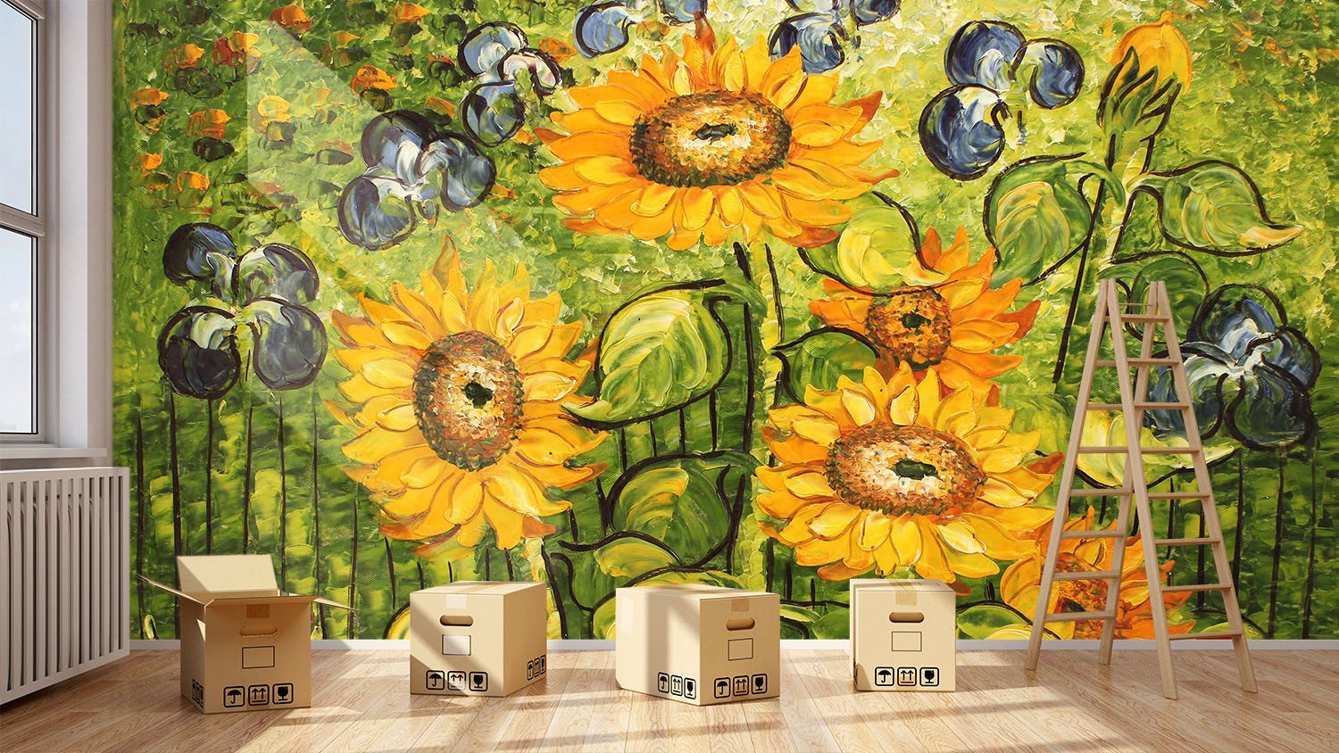 Blossoms Painting Wallpaper AJ Wallpaper