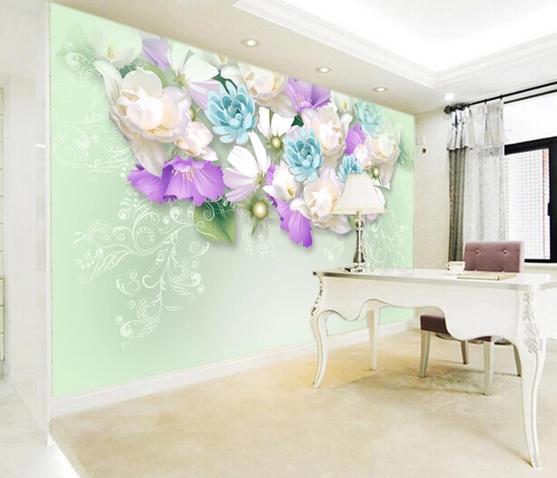 3D Fragrant Flower WC794 Wall Murals Wallpaper AJ Wallpaper 2
