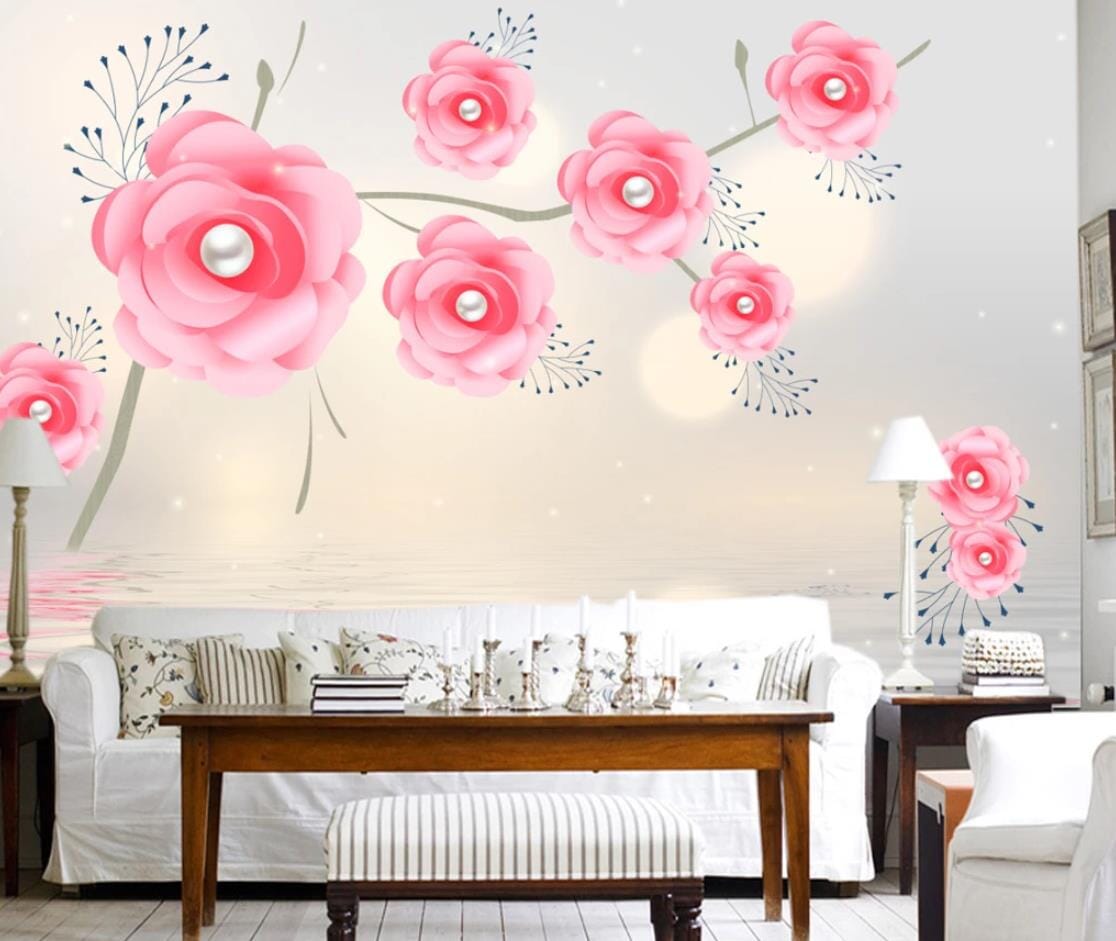 3D Pearl Rose WC958 Wall Murals Wallpaper AJ Wallpaper 2