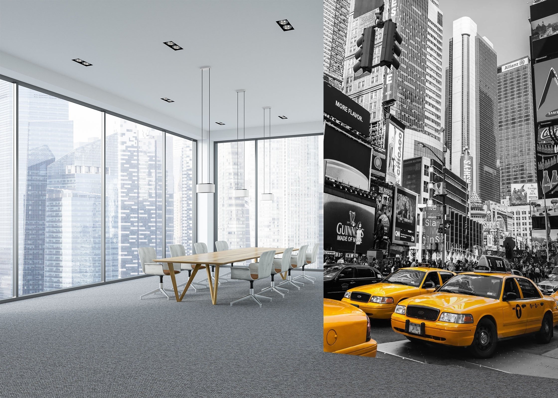3D Yellow cab on the street 29 Wall Murals Wallpaper AJ Wallpaper 2