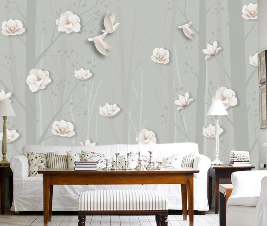 3D Pigeon Flower WC978 Wall Murals Wallpaper AJ Wallpaper 2
