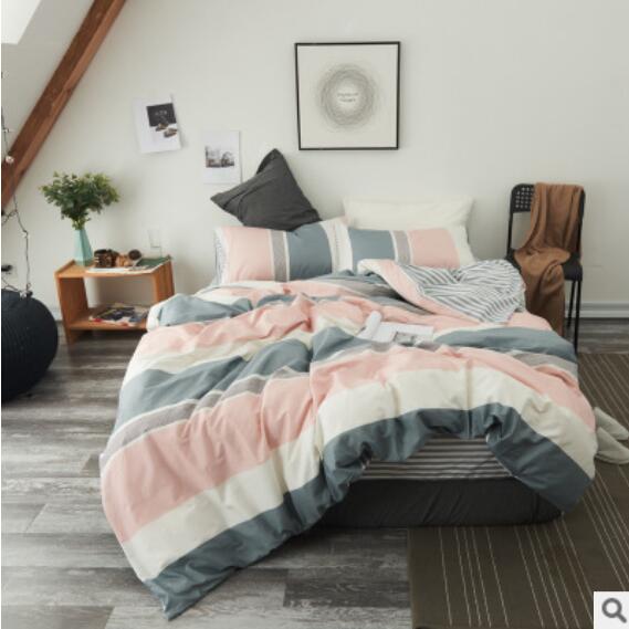 3D Gray Pink Stripes 20330 Bed Pillowcases Quilt